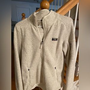 LLBean Fleece knit women’s jacket Large EUC
